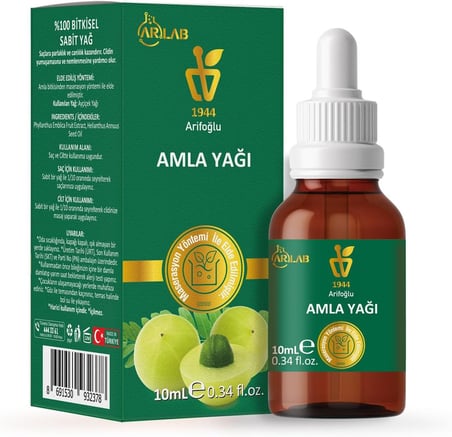 Amla Yağı 10Ml  Saç Uzaması, Parlaklık Ve Kepeğe Karşı Emblica Officinalis Oleum, Amla Oil 10Ml