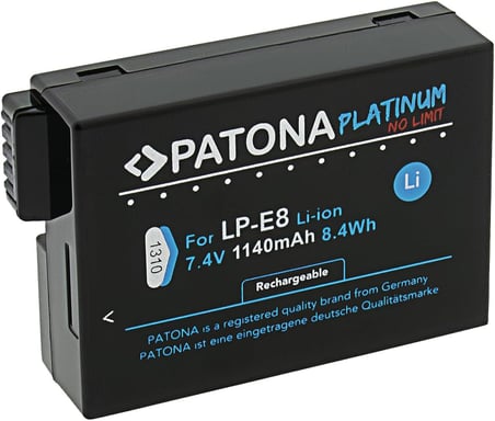 Canon LP-E8 pil için Platin değiştirme (1300 mAh) güç paketi bilgi çipi ile Canon EOS 550D 600D 650D 700D ile uyumlu