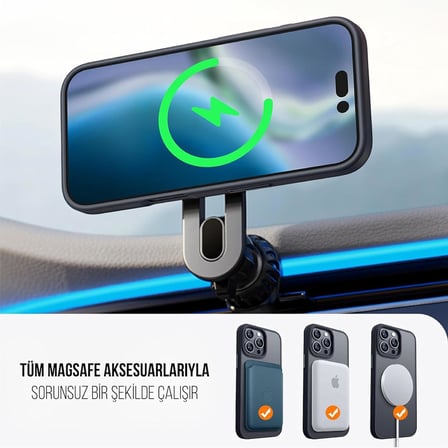 iPhone 13 Pro İçin Kılıf Kamera Korumalı Magsafe İle Uyumlu Kablosuz Şarj Özellikli Mat Şeffaf Renkli Telefon Kılıfı (Siyah)