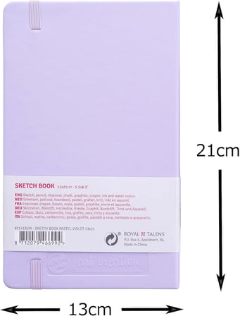 Eskiz defteri 80 yaprak, 13 cm x 21 cm, pastel mor