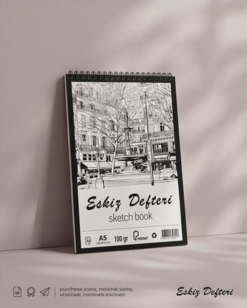 Paperart Eskiz Defteri, A5 148,5x210 mm, 100 gr, 50 Yaprak, Kağıt Malzeme