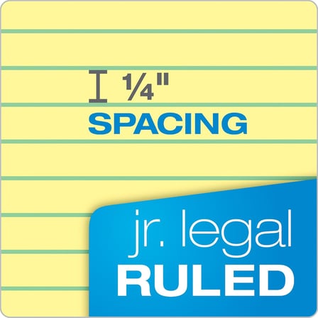 12,7 x 20,3 cm Yasal Bloknotlar, 12’li Paket, The Legal Pad Markası, Dar Çizgili, Sarı Kağıt, Her Yazı Bloknotunda 50 Yaprak, ABD’de Üretilmiştir