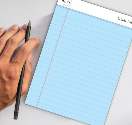 A5 Boyut, 3 adet Mavi Renkli Legal Pad, Notluk, Notepad, Defter, Herbiri 50 Yaprak, Geniş Satır aralığı, okul, iş ve ofis için, Türk Malı