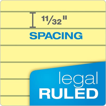 yasal Pad Legal Pad, 8 – 1/2 x 11 – 3/10,2 cm, delikli, 3-delik delikli, Kanarienvoegel, Legal/Genişlik Rule, 50 yaprak Pro blok, 12 PADS Pro Pack (75351)