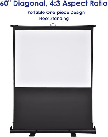 Peak 163X122 cm Taşınabilir Portatif Pull Up Floor Projeksiyon Perdesi F80