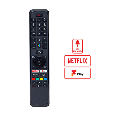 Vestel RC 43161 Netflix-Play-Mikrofon Tuşlu Ses Komutlu Lcd-Led Tv Kumanda 