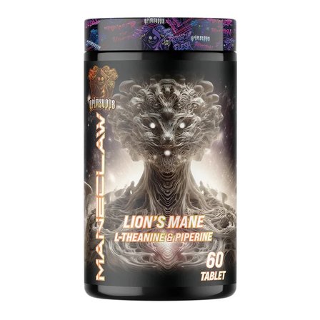 Grimsupps Lion's Mane & L-Theanine Kompleks - Claw ve Piperine Odak Takviyesi (60 Tablet)