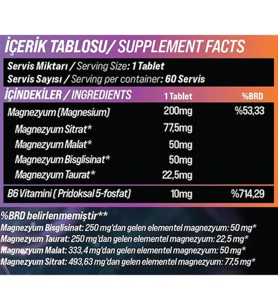 Grimsupps Oblivion Magnezyum Kompleks Takviyesi 60 Tablet
