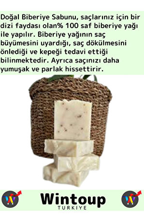 Özel Üretim %100 Doğal Bitkisel Saç Dostu El Yüz Cilt Vücut Organik Biberiye Sabunu 5 Adet