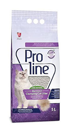 Proline Lavantalı Topaklaşan İnce Bentonit Kedi Kumu 5 Lt x 4 Adet