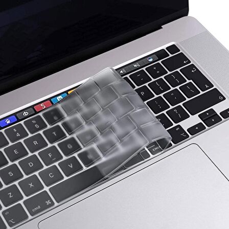 Apple Macbook Pro 13 inc 2020 M1 A2338 ile Uyumlu Türkçe Q Klavye Slim Şeffaf Klavye Koruyucu Kılıf