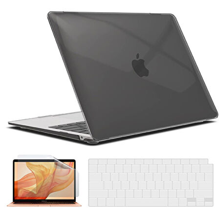 Apple MacBook Air 13 inch M1 Çip A2337 Uyumlu Alt Üst Kılıf + Klavye Kılıfı + Ekran Koruyucu Film