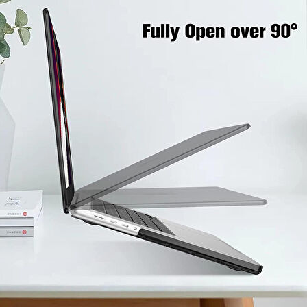 Apple Macbook Pro 14 inç 2021 M1 Pro/Max A2442 Uyumlu Kılıf Sert Parlak Üst ve Alt Koruma Kapağı