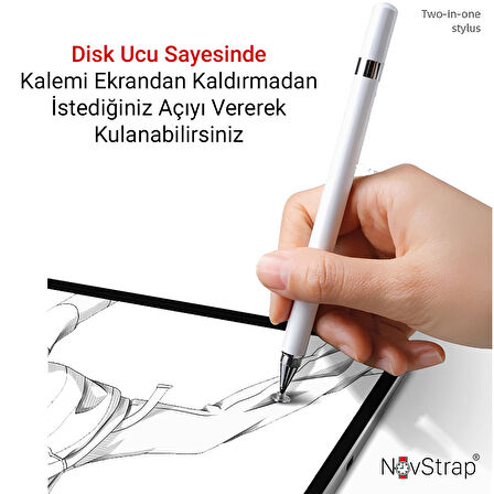 Dokunmatik Tablet Kalemi 2in1 iPad Huawei Honor Samsung Lenovo Xiaomi Casper Tcl Hometech ile Uyumlu