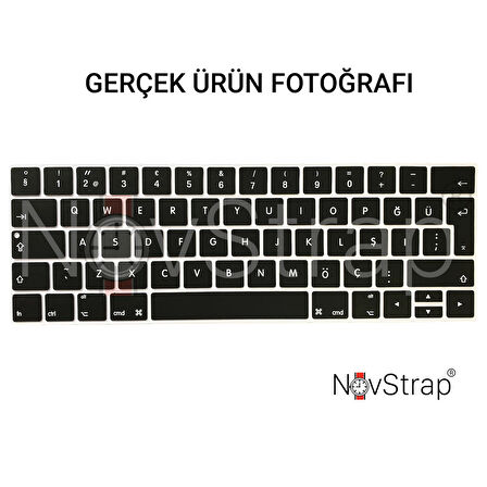 Apple Macbook Pro 13 inch A1706 ile Uyumlu Türkçe Q Klavye Slim Siyah Klavye Koruyucu Kılıf