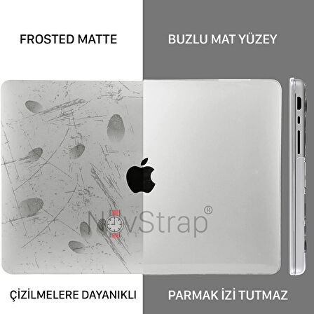 NovStrap Apple Macbook Pro 2020 13 inç A2289-A2251 Uyumlu Sert Mat Frosted Kılıf Anti Fingerprint