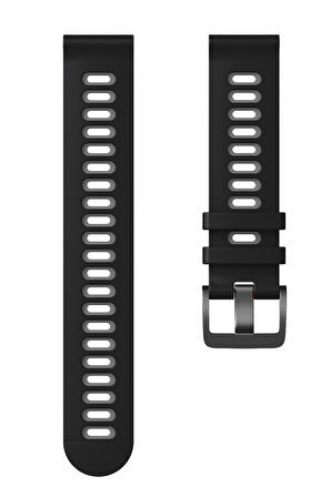 NovStrap Huawei Watch GT2 Pro 46mm Uyumlu Kordon Kayış (22mm) Sportive Delikli Spor Silikon Kordon