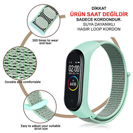 NovStrap Xiaomi Mi Band 6 5 4 3 Uyumlu Kordon Hasır Dokuma Kumaş Kayış