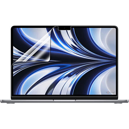 NovStrap Apple MacBook Air 13.6 inç 2022 M2 Çip A2681 Uyumlu Kılıf Parlak-Siyah Klavye Kılıfı-Film