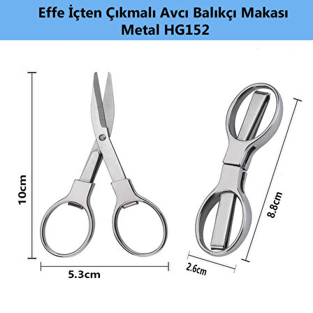 Effe İçten Çıkmalı Avcı Balıkçı Makası Metal HG152