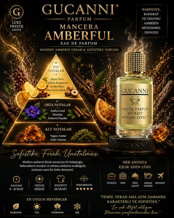 Amberful Mansera Unisex Derin, Çekici ve Yoğun Kalıcılık Tüm Gün Süren İhtişamlı Silaj 75ml EDP
