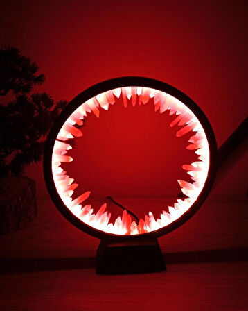 3D Baskı Kızıl Kristal Gece Lambası – Halka Tasarım
