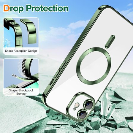 iPhone 11 için Kılıf Kamera Lens Korumalı M-Safe Destekleyen Şeffaf Silikon Kross Kapak