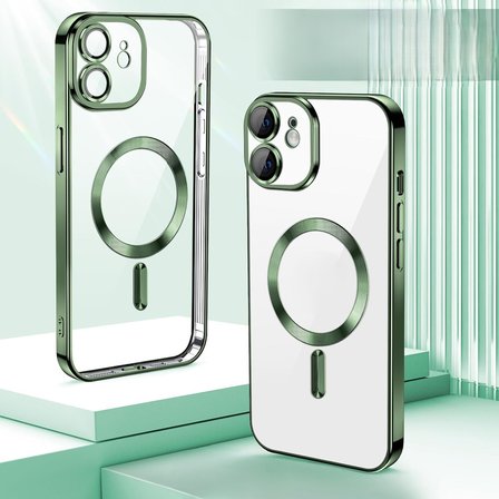 iPhone 12 için Kılıf Kamera Lens Korumalı M-Safe Destekleyen Şeffaf Silikon Kross Kapak