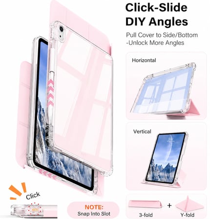iPad 11. Nesil (A16) 2025 v 10.Nesil 2022 ile Uyumlu Kapağı Ayrılabilir Mıknatıslı Arkası Sert Kılıf