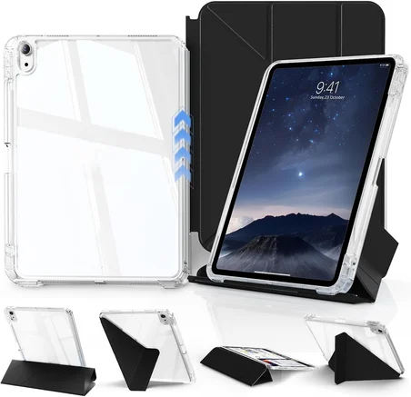 iPad 11. Nesil (A16) 2025 v 10.Nesil 2022 ile Uyumlu Kapağı Ayrılabilir Mıknatıslı Arkası Sert Kılıf