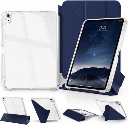 iPad Air 11 inç M4/M3 ve Air 4/5 10.9 inç ile uyumlu Kapağı Ayrılabilir Mıknatıslı Arkası Sert Kılıf