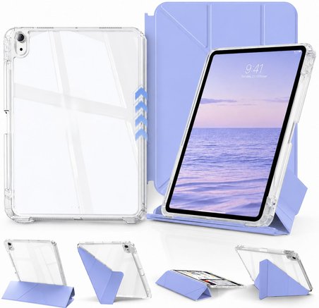 iPad Air 11 inç M4/M3 ve Air 4/5 10.9 inç ile uyumlu Kapağı Ayrılabilir Mıknatıslı Arkası Sert Kılıf