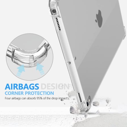 iPad 7. 8. 9. Nesil 10.2 inç ile Uyumlu Köşe Korumalı Şeffaf Esnek Antishock Kılıf 
