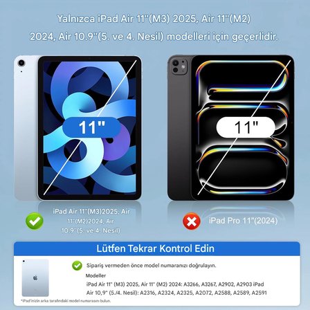 iPad Air 11 inç M4/M3 ve Air 4/5 10.9 inç ile Uyumlu Köşe Korumalı Şeffaf Esnek Antishock Kılıf