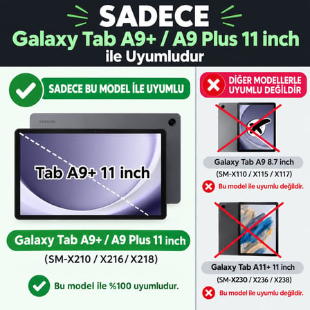 Samsung Galaxy Tab A9+ Plus 11 İnç SM-X210 Uyumlu Köşe Korumalı Şeffaf Esnek Antishock Kılıf