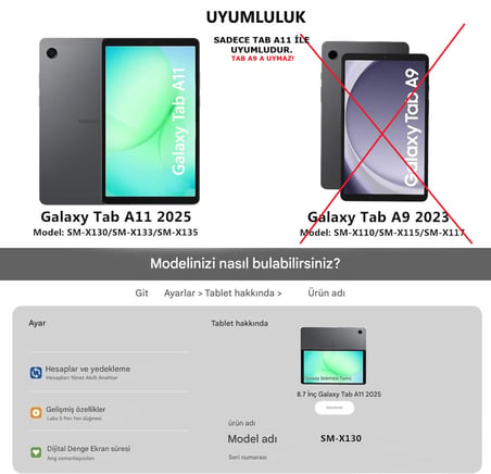 Samsung Galaxy Tab A11 8.7 İnç SM-X130 Uyumlu Köşe Korumalı Şeffaf Esnek Antishock Kılıf