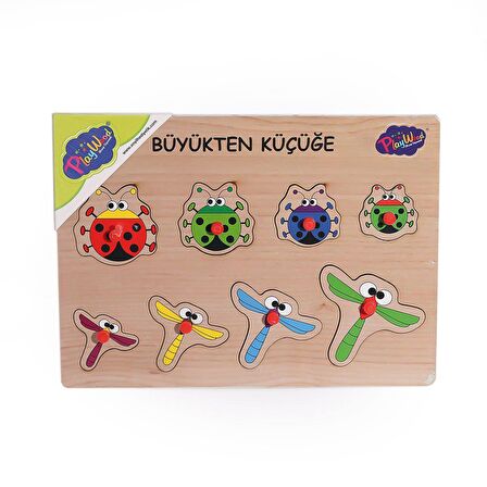 FABBATOYS Ahşap Tutmalı Puzzle Büyükten Küçüğe 