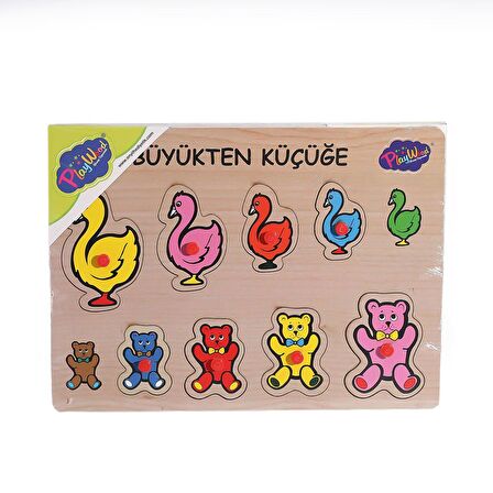 FABBATOYS Ahşap Tutmalı Puzzle Büyükten Küçüğe 