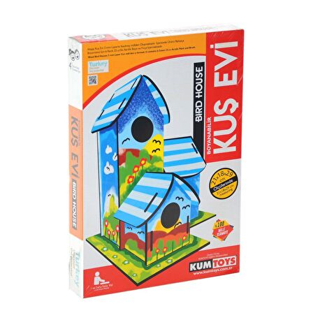 5269 Kumtoys Boyanabilir 3'lü Kuş Evi - Bird House FABBATOYS 