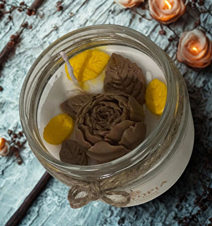 HARTOPİA Sonbahar Çiçeği El Yapımı Dekoratif Mum – Aura Koleksiyonu