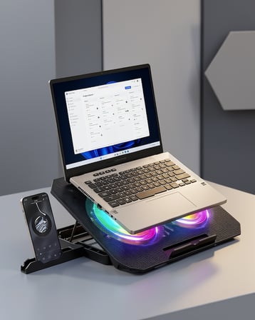 RGB Fanlı USB Soğutma Standı Notebook Yükseltici