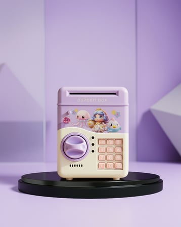 Elektronik Şifreli ATM Görünümlü Çocuk Kumbarası Mor