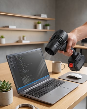 Şarjlı Üfleme Makinesi Güçlü Hava Akımı 1800mAh