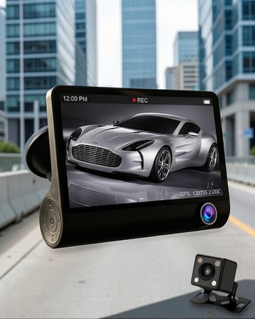 Araç DVR Kamera Çift Lensli 4 İnç Ekranlı G Sensörlü