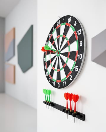 12 İnç Ahşap Dart Tahtası Seti