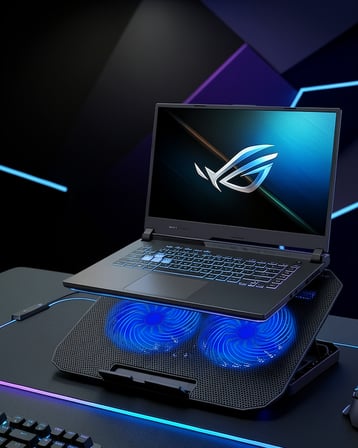 Çift Fanlı Laptop Soğutucu 17 İnç Uyumlu 8 Kademeli Ayarlı