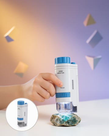 Kompakt Taşınabilir Mikroskop PMMA Optik Lens 80X-200X