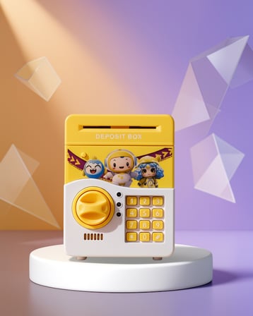 Sarı Elektronik Şifreli ATM Tarzı Kumbara