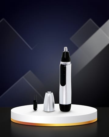 3D Bıçaklı Taşınabilir Burun ve Kulak Tıraş Makinesi AA Pil ile Çalışan