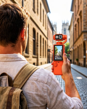 Kompakt 4K Gimbal Kamera 180 Derece Döner Başlık